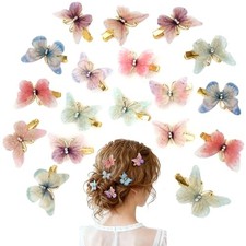 Butterfly Hair Clips,18PCS Fairy Hair Accessories,Butterfly Barrettes 18 Pink