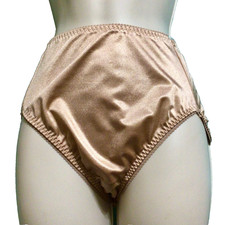 VTG VANITY FAIR High Leg SATIN Brief Panties L / 7 Second Skin SHAPEWEAR Panty