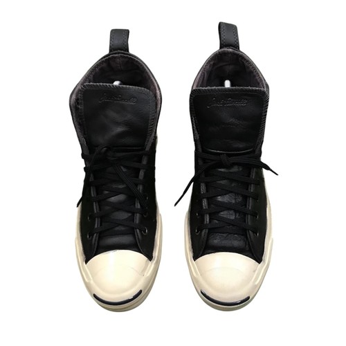 Vintage OG Converse Jack Purcell Black Leather Hi Top Sneakers US 7 - Picture 2 of 10