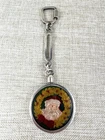 Rare Vintage .999 Silver Feliz Navidad Santa Coin And Keychain Bezel Collectible