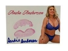 Andie Anderson Signed Kiss Card Adult Star Autograph Kiss Print Beckett Witness