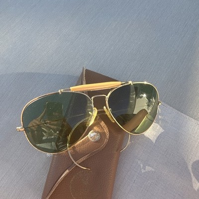 Ray-Ban Herren Sonnenbrille Flieger Gold grüne Gläser glasses vintage aviator