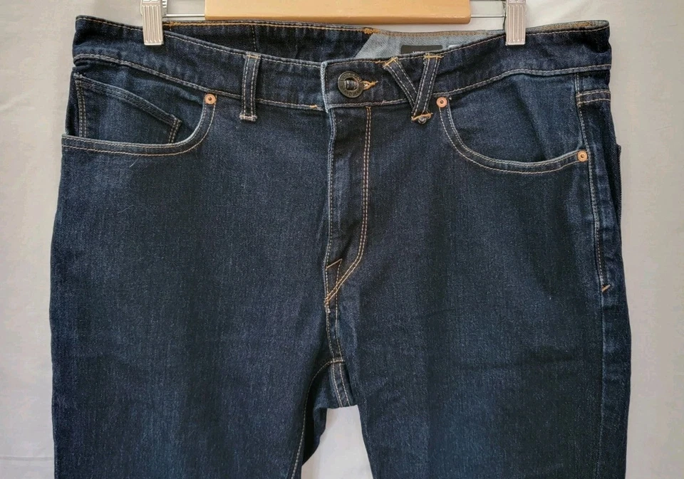 Mens Dark Denim Vocom Jeans Vorta Slim Straight Sz 34W X 30I Comfort - Image 2 of 4