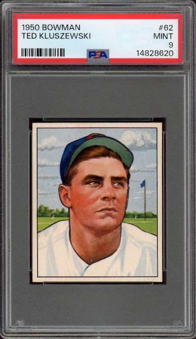 1950 Bowman #62 Ted Kluszewski PSA MINT 9 POP 8
