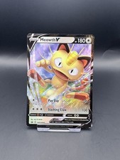 Meowth V SWSH004 Promo Pokemon TCG Card Black Star Promo Ultra Rare Holo LP/MP