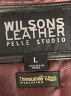 Wilsons Leather Pelle Studio Mens Black Long Sleeve Button Front Jacket Size L