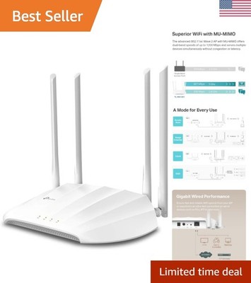 High-Speed AC1200 Wireless Access Point - Supports Client & Range Extender Modes