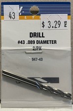 NEW Walthers 947-43 Drill Bits 43 0.089" Diameter 2 pieces FREE US SHIP