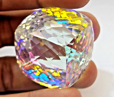 Mystic Topaz Rainbow Colour 300 Ct Natural Cube Cut Certified Gemstone FR-302