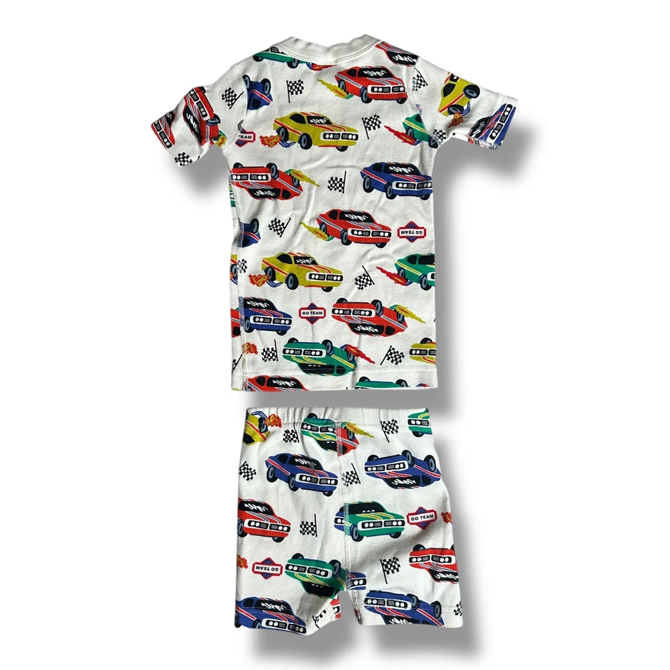 Pijama Hanna Andersson Boy’s Hot Rod Cars Vehicles conjunto de 2 peças tamanho 5 shorts - Imagem 4 de 4