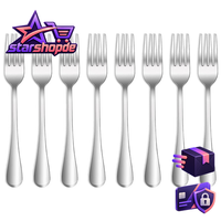"8 StüCk 8.2\"（20.8Cm）Edelstahl Tafelgabeln, Gabel Set,Spiegelpoliert,Abendessen G"