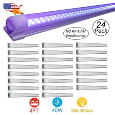 24 Pack 4FT Black Light Bar 40W Halloween Party DJ Club T8 Integrated Fixtures