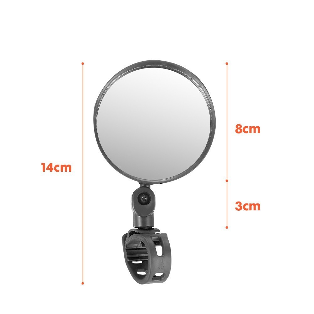 Ebike MTB Road Bike Rearview Mirror Bicycle Rear View Mirrors 360° Convex Side