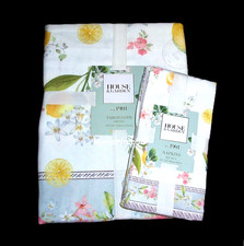 Floral  Lemons Tablecloth  6 Napkins 60x84 Oblong  House  Garden NEW
