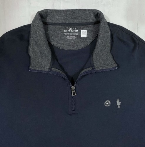 Polo Ralph Lauren 1/4-Reißverschluss Strick dunkelmarine Pullover Sweater neu mit Etikett $ 125 Herren XXL - Bild 3 von 8