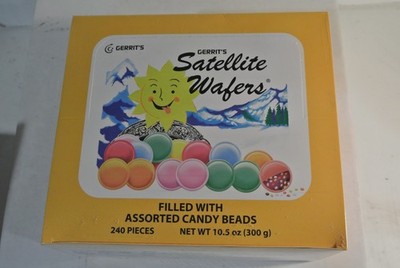 Satellite Wafers Candy - Pack of 240 - Filled with Assorted Beads - Light, Crisp