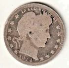 Quarter | 1914-P | Barber | Silver (.900) | Good | KM# 114