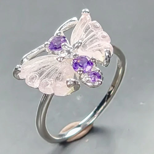 Vintage jewelry Natural Tourmaline Ring 925 Sterling Silver Size 7.75 /R452145