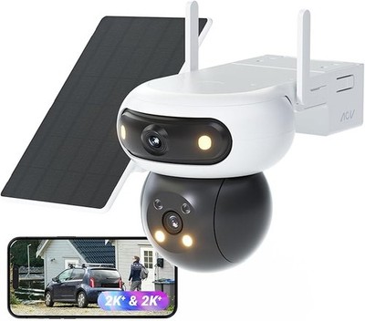 EZVIZ 4MP+4MP WLAN Überwachungskamera Aussen Akku Solar, Pan&Tilt Dual-Objektiv