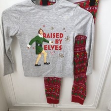 Kids Elf Christmas Pyjamas Size 7-8 Years 122-128 cms REDUCED 