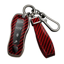 3/4 Button Key Fob Cover for Porsche 911 Cayenne Macan Panamera Taycan Red