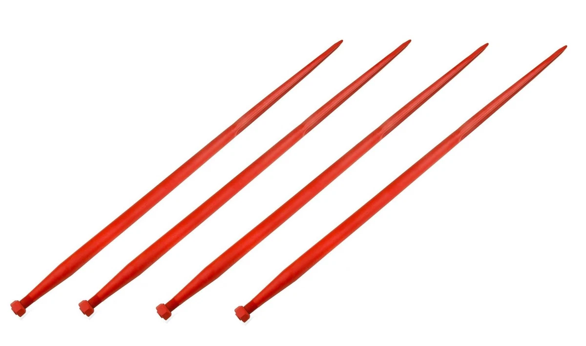 VEVOR Frontladerzinken-Set – 2 Ballenzinken, 4,5x99 Cm, Rot, Für Traktor & Landwirtschaft