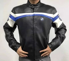 BMW Motorrad Men's Black Leather Motorcycle Jacket | Biker Riding Gear