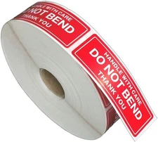 1000 FirstZi 1x3" Shipping Labels – Handle with Care Do Not Bend Thank You