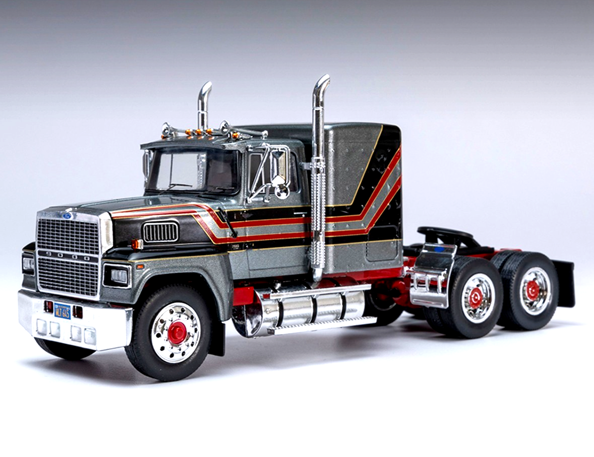 IXO DIECAST 1/43 1978 FORD LTL 9000 TRUCK/TRACTOR/CAB METALLIC GREY & RED TR222