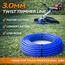 Strimmer Trimmer Line Heavy Duty Garden Grass Wire 3mm Twist Cord 15 Meters