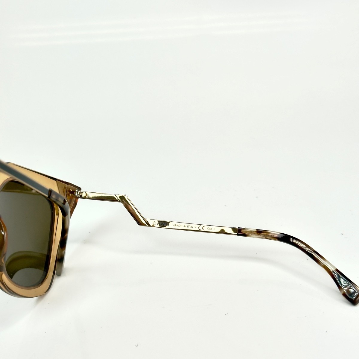 FENDI FF0060 0060 IRIDIA Champagne Gold Crystal Mirror Triangle