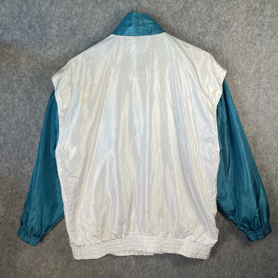 Wilson Sportswear Shell Jacket Womens M White Satin Embroidered Vintage *Flawed - Image 2 of 4