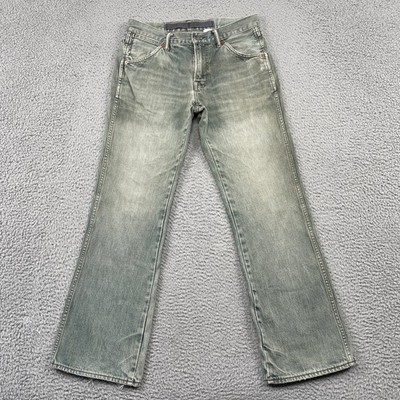 Martin + Osa Jeans Mens 30 Green Faded Straight Leg 100% Cotton Denim Casual