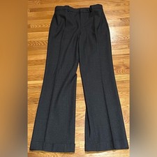 Ralph Lauren Women's Gray Wool Cuffed Trouser Pants Business Career Size 2