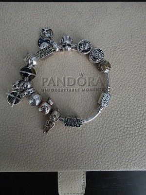 Pandora Starwars Armband plus 14 Pandora Starwars Charms Größe 20 cm