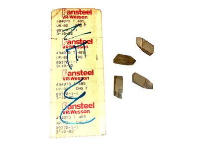 Fansteel VR/Wesson 494073 T CHG F 4pcs VR-82 Uncoated Carbide Grooving Inserts