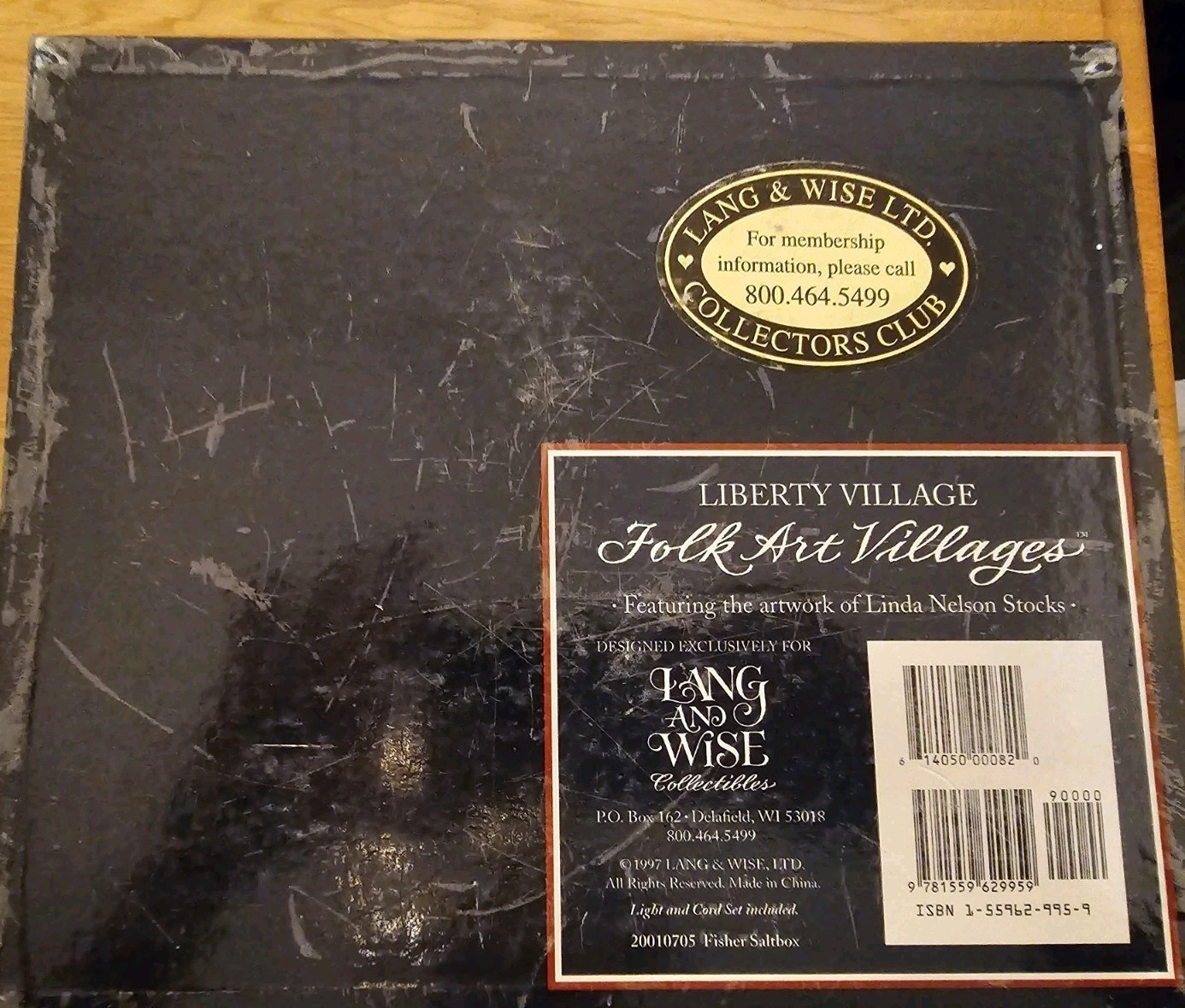 Lang And Wise Folk Art Villages First Edition Fisher Saltbox Light Up House