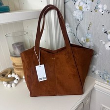 Borsa a tracolla JW PEI Harlee Tote Bag marrone vegan ecopelle scamosciata - nuova con etichette