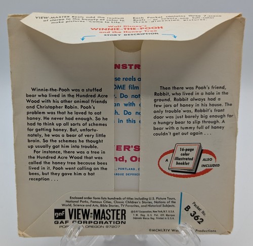 Vintage WINNIE THE POOH View Master 3 Reel Packet B362 ONE MISSING REEL - Picture 2 of 2