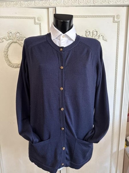 Women Peter Hahn Sweater Navy Wool 44