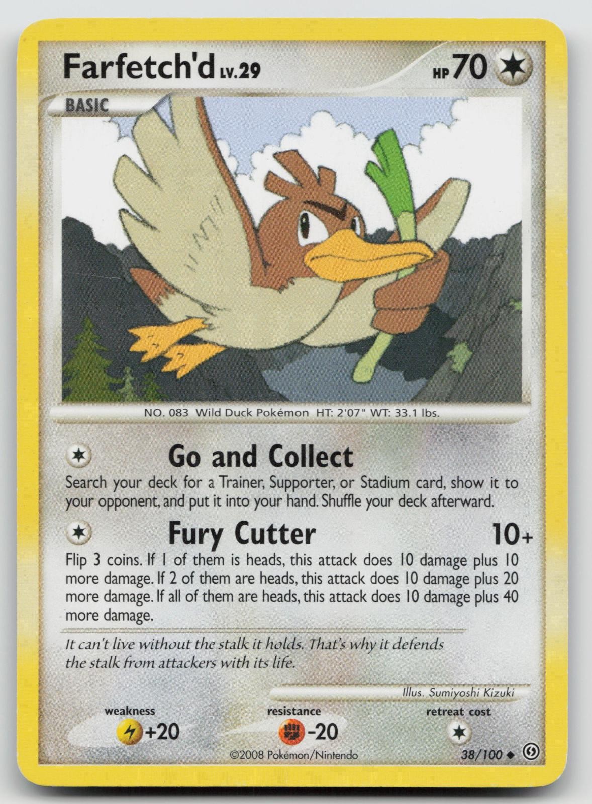 Farfetch'd 38/100 MP *Crease* Stormfront Pokemon L543
