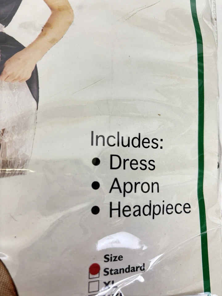 Classic French Maid Adult Costume sz Standard Small 3 Piece Never Worn - Image 3 of 4