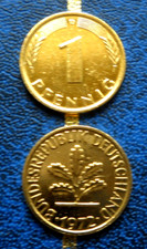 1 Pfennig 1972/24 Karat vergoldet Gl&uuml;ckspfennig Geschenk 50 Jahre Geburtstag