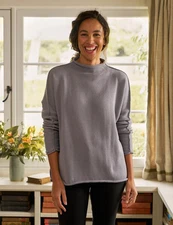 Frank & Eileen - Monterey Funnel Neck Sweater - Elaphant - Choose Size BRAND NEW