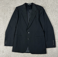VTG YSL Yves Saint Laurent Blazer Mens 42R Gray Pinstripe Jacket France 80s 90s