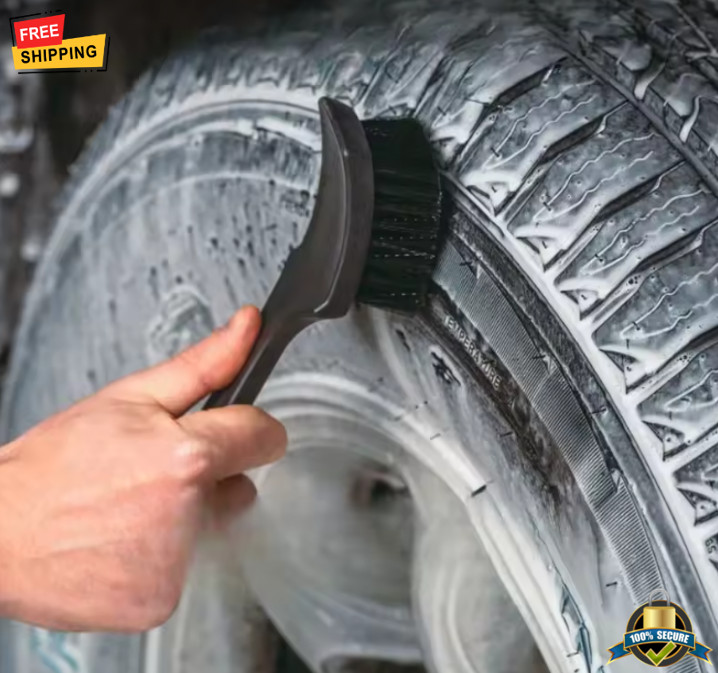 1Pc Tire Cleaning Brush – Soft Bristle Wheel & Rim Detailing Tool For Vehicles