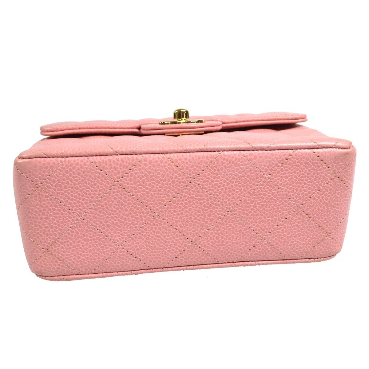 Chanel Pink Caviar Skin Mini Classic Square Flap Bag 17 78549