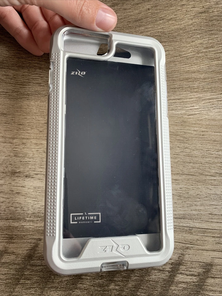 Zizo Ion Series Funda Transparente Plateada con Protector de Pantalla para iPhone 6s+/7+/8+ Foto 2 de 4