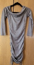 Forever 21 Gray Dress Fitted Ruched Womens Small