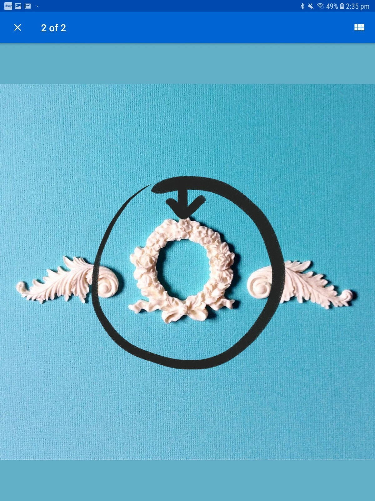 1x Shabby Chic French Furniture Moulding Furniture Applique Carving